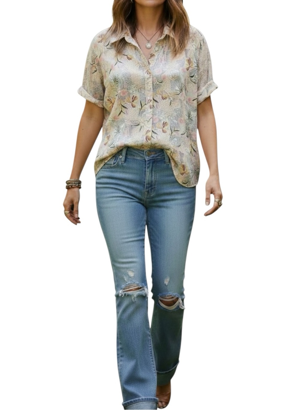 Fate Tropical Botanical Abstract
Short Sleeve Button Down Size S